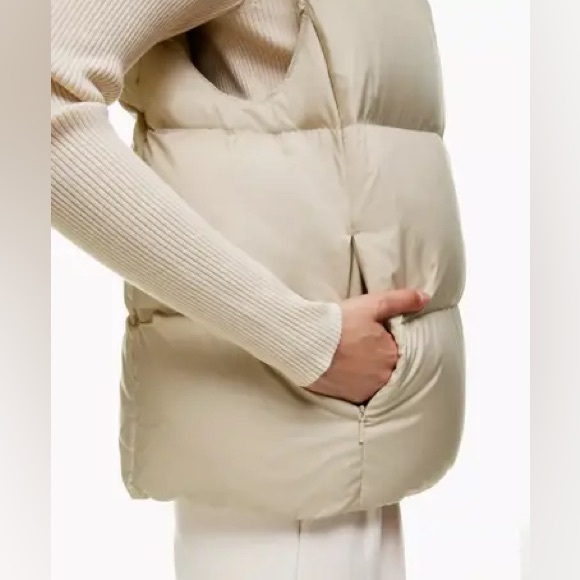 Aritzia Babaton Duvet Puff Vest Almond Tan - Picture 6 of 13
